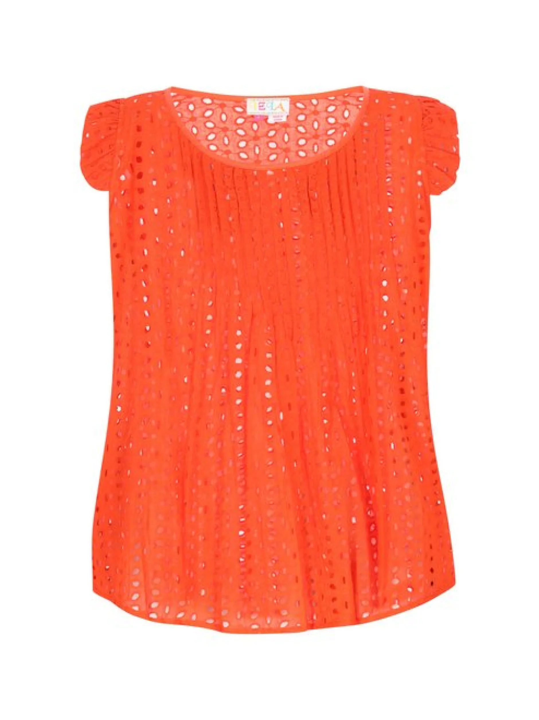 IZIA Damen Top in orange - Ausschnitt: Rundhals