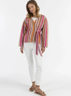 IZIA Damen Wickeljacke in pink