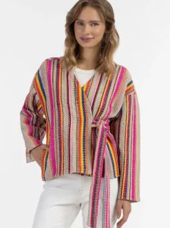 IZIA Damen Wickeljacke in pink