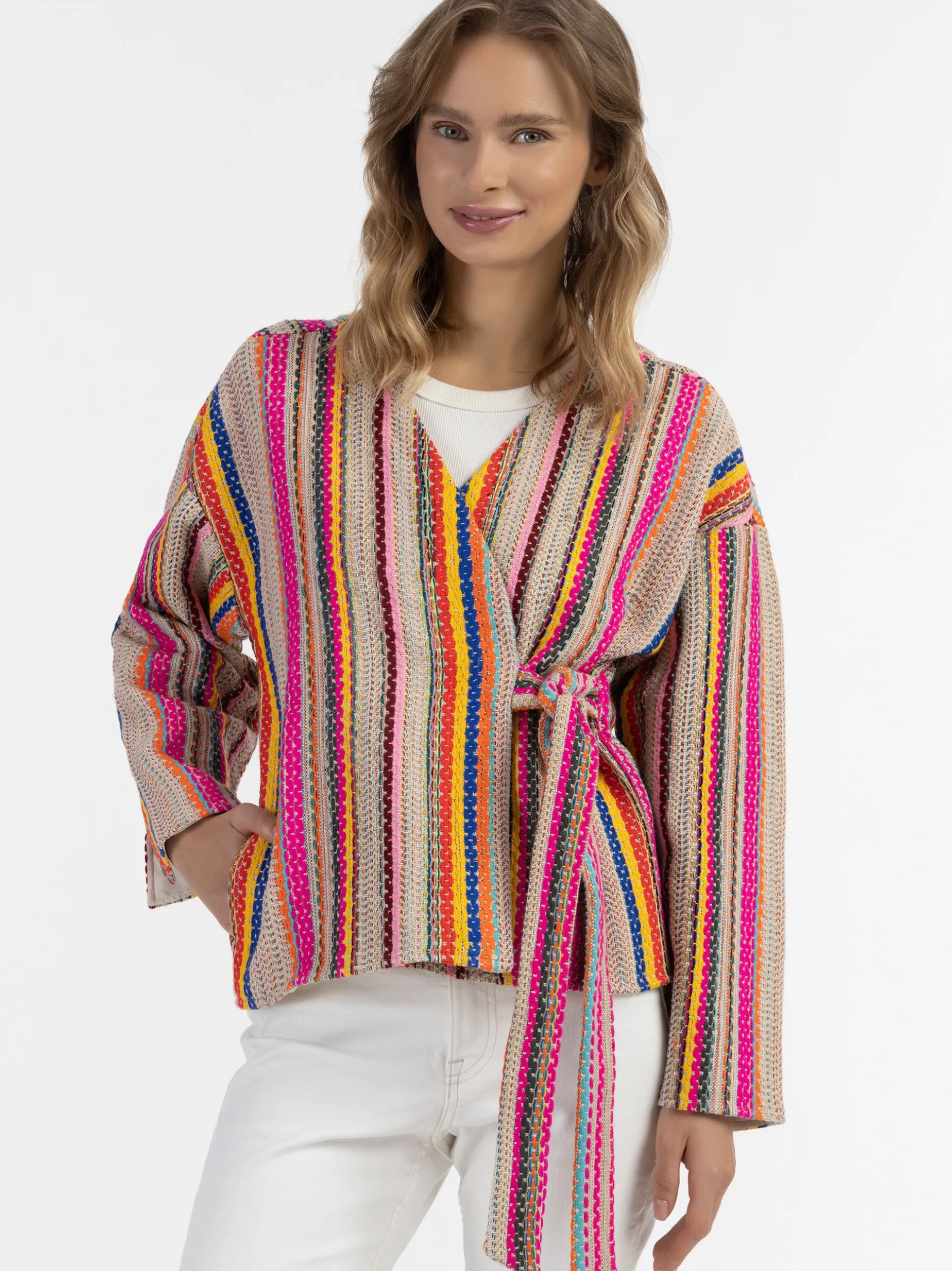 IZIA Damen Wickeljacke in pink