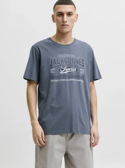 Jack & Jones Damen T-Shirt in grau weiß - Ärmel: kurzarm