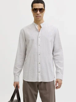 Jack & Jones Herren Hemd - JJESummer in taupe weiß