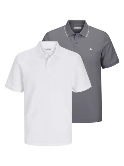 Jack & Jones Herren Poloshirt - 2er Pack Austin in grau