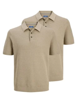 Jack & Jones Herren Poloshirt - 2er Pack Bluriley in braun