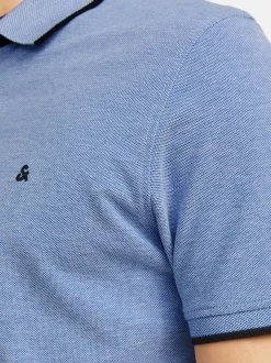 Jack & Jones Herren Poloshirt - 2er Pack Paulos - Slim Fit in hellblau