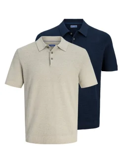 Jack & Jones Herren Poloshirt - 2er Pack Bluriley in blau
