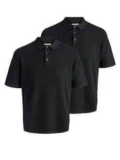 Jack & Jones Herren Poloshirt im 2er-Pack George in schwarz