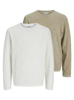 Jack & Jones Herren Pullover - 2er Pack George in beige