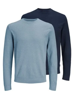 Jack & Jones Herren Pullover - 2er Pack Bluriley in mehrfarbig