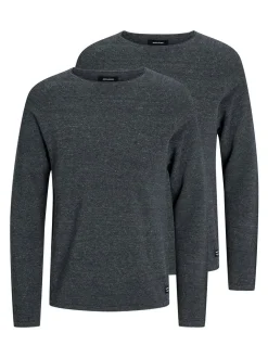 Jack & Jones Herren Pullover im 2er-Pack Hill in anthrazit