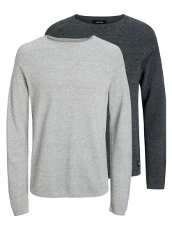 Jack & Jones Herren Pullover im 2er-Pack Hill in grau