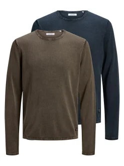 Jack & Jones Herren Pullover im 2er-Pack Leo in braun marine