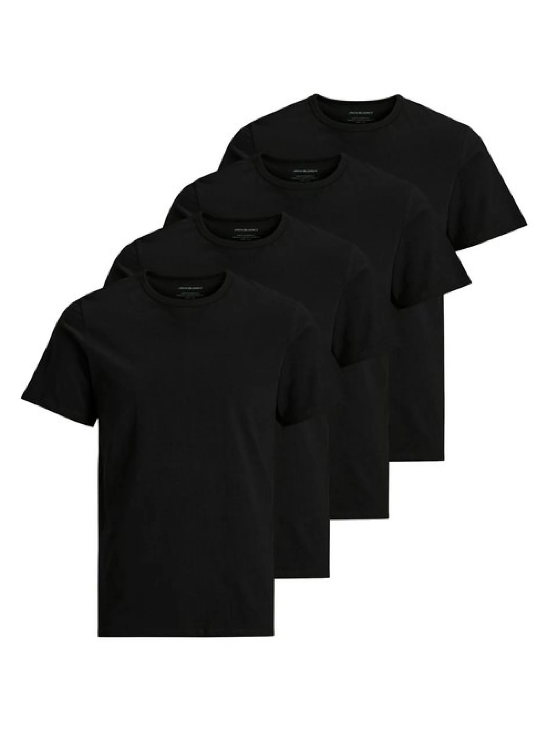 Jack & Jones Herren T-Shirt - 4er Pack Basic in schwarz