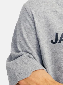 Jack & Jones Herren T-Shirt - 3er Pack Basic in grau