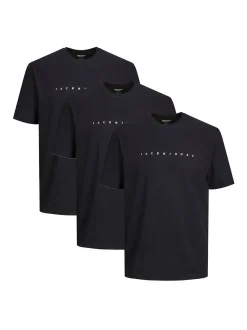 Jack & Jones Herren T-Shirt - 3er Pack Star JJ in schwarz