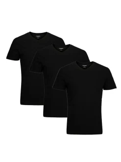 Jack & Jones Herren T-Shirt - 3er Pack Organic Basic in schwarz
