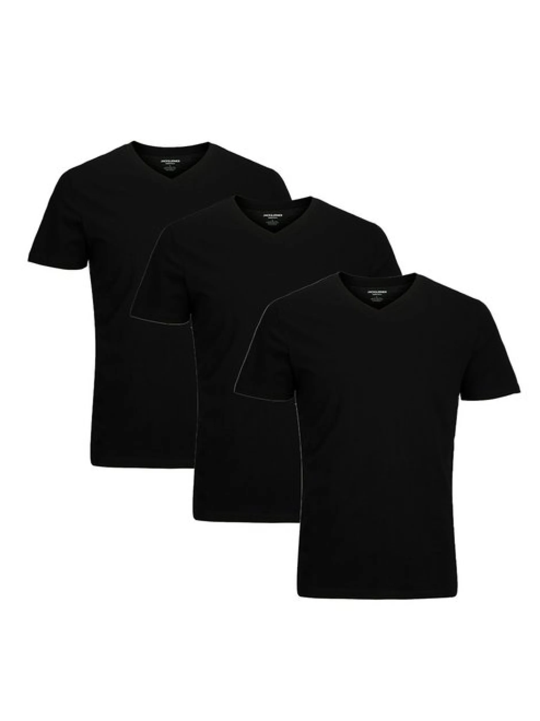 Jack & Jones Herren T-Shirt - 3er Pack Organic Basic in schwarz