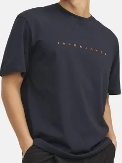 Jack & Jones Herren T-Shirt - 3er Pack Star JJ in blau