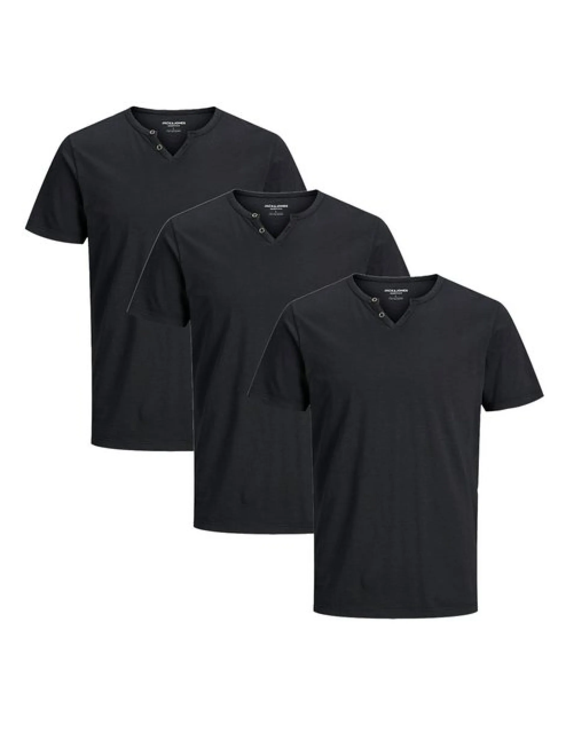 Jack & Jones Herren T-Shirt - 3er Pack Split in schwarz