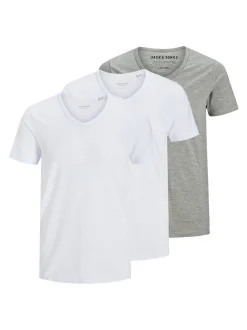 Jack & Jones Herren T-Shirts im 3er-Pack in hellgrau