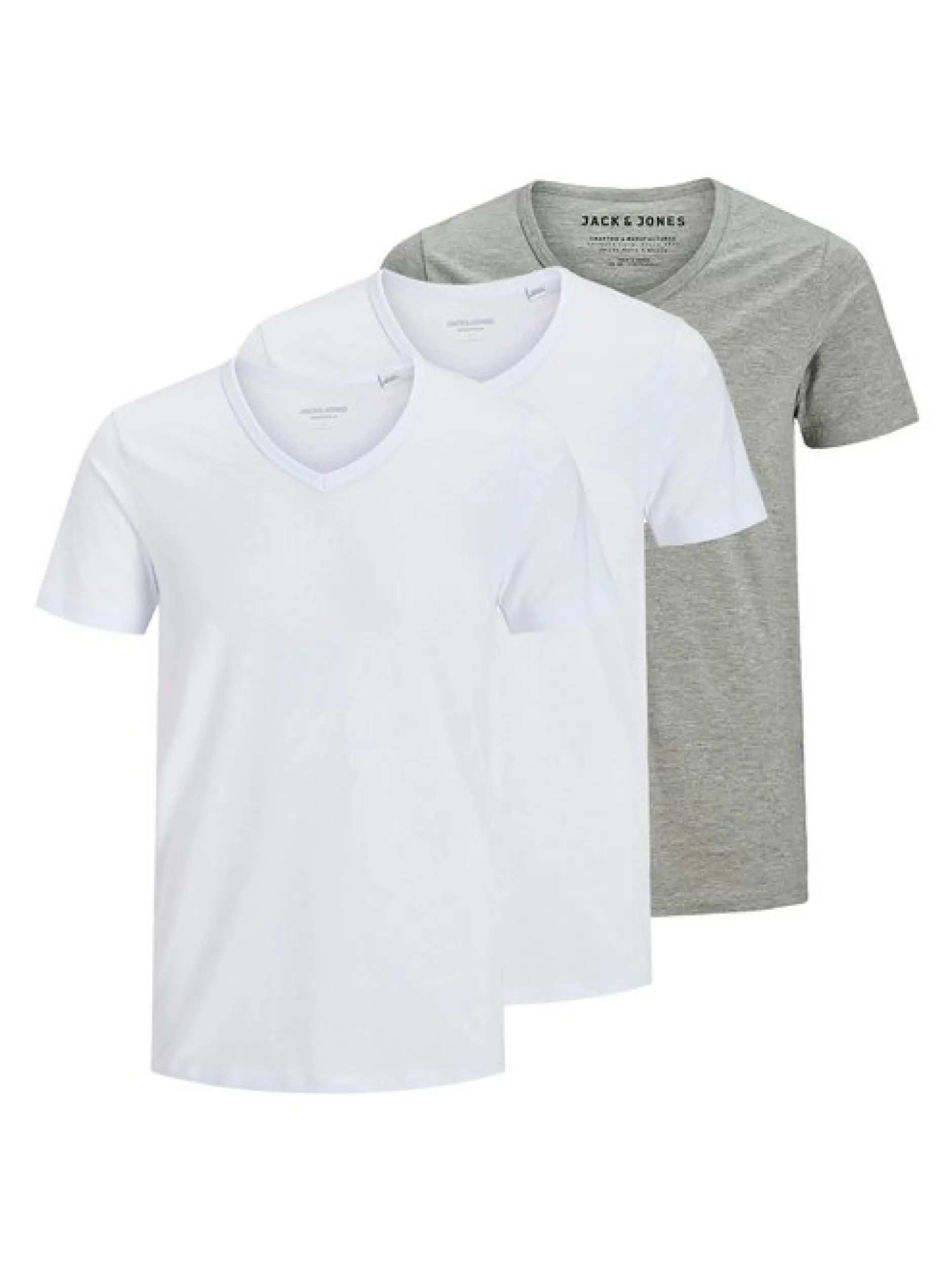 Jack & Jones Herren T-Shirts im 3er-Pack in hellgrau