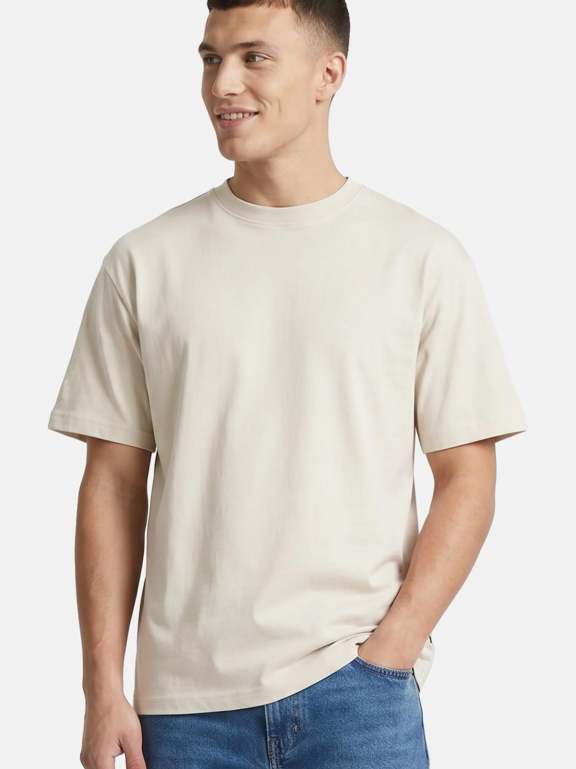 Jack & Jones Herren T-Shirts im 3er-Pack in sand