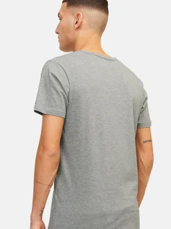 Jack & Jones Herren T-Shirts im 5er-Pack in hellgrau