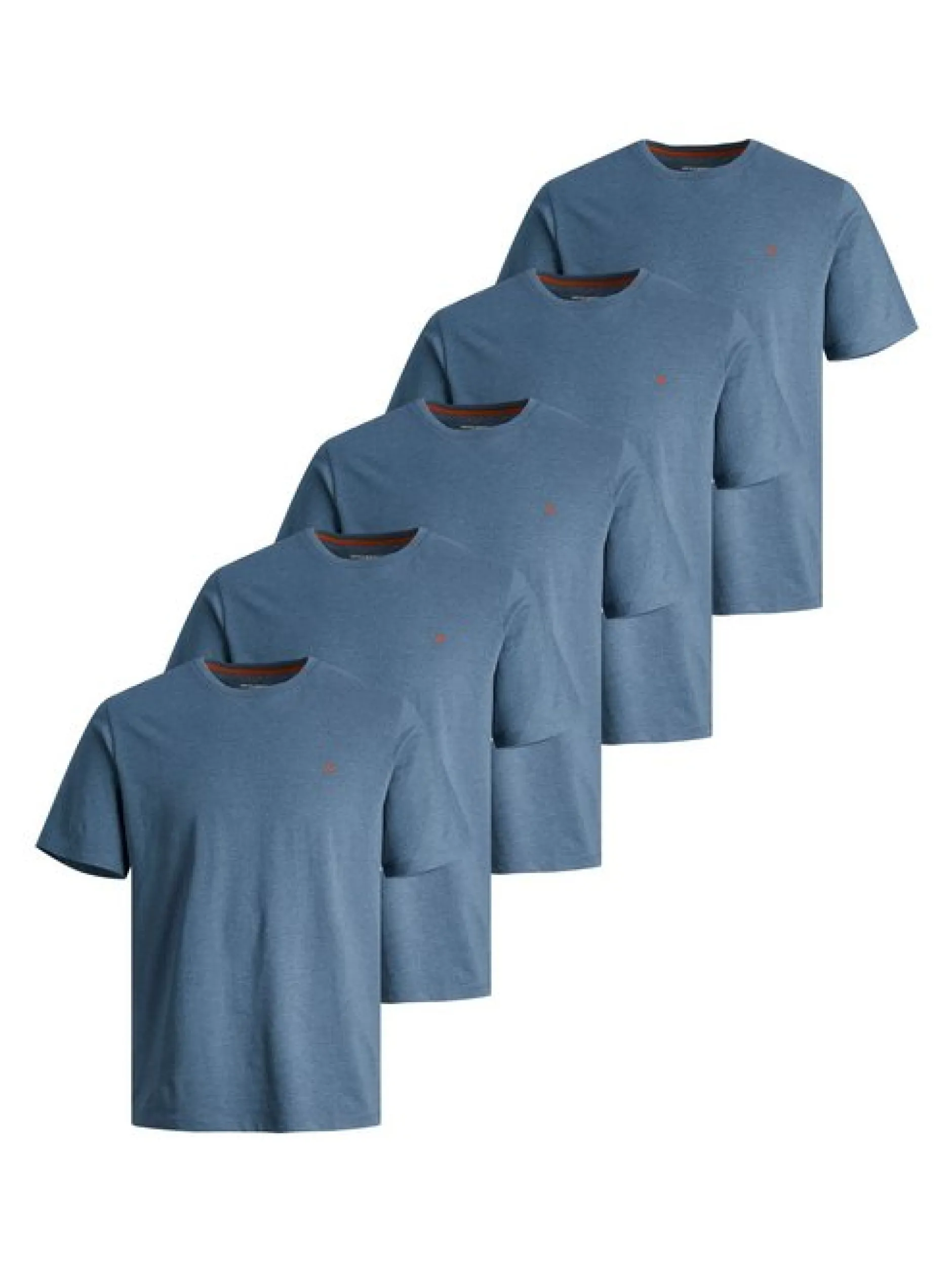 Jack & Jones Herren T-Shirts im 5er-Pack in hellblau