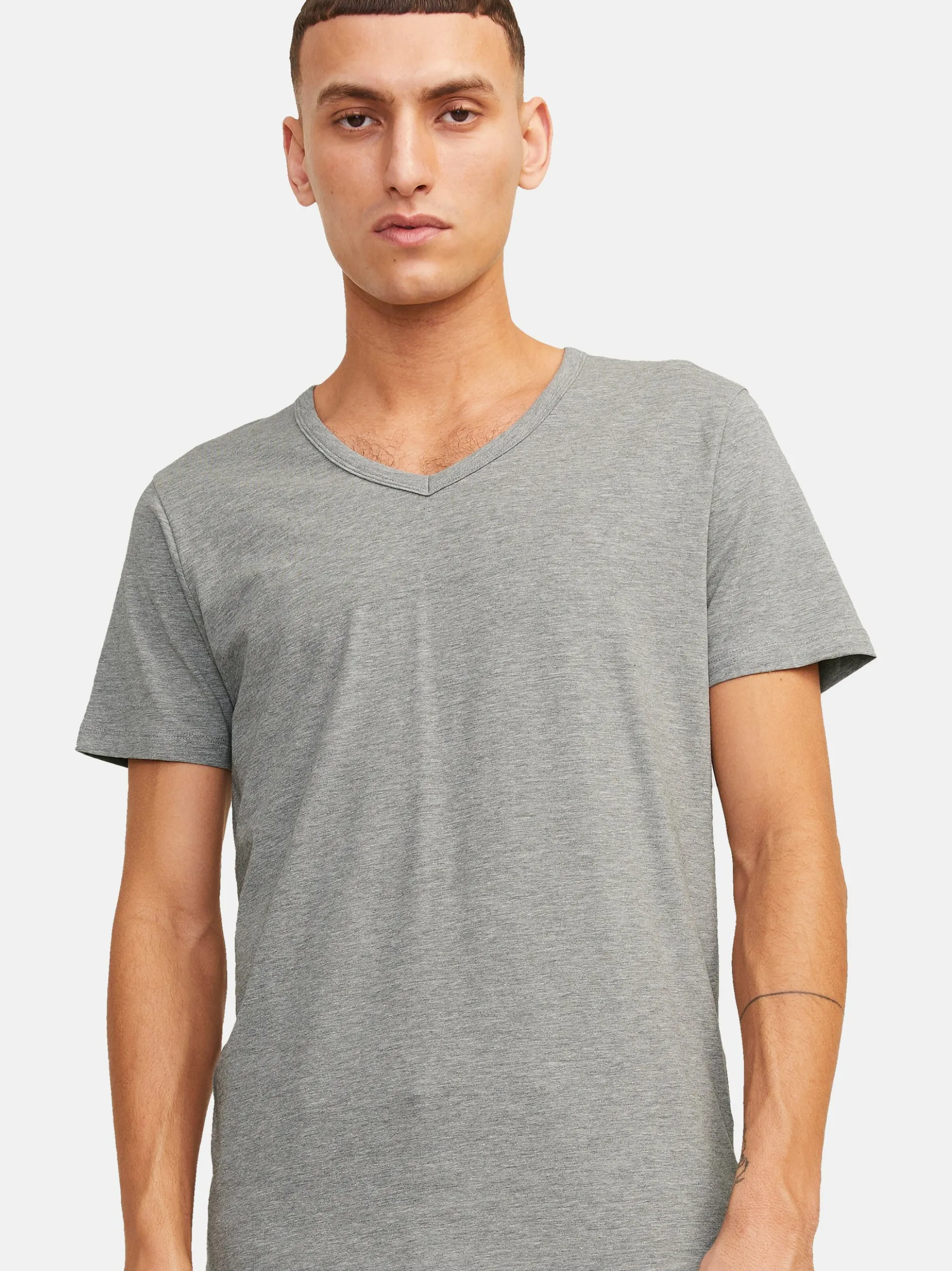 Jack & Jones Herren T-Shirts im 3er-Pack in anthrazit