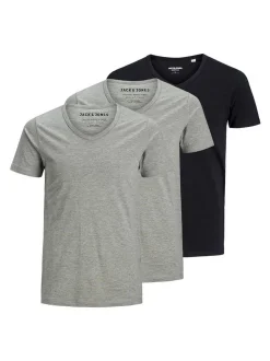 Jack & Jones Herren T-Shirts im 3er-Pack in anthrazit