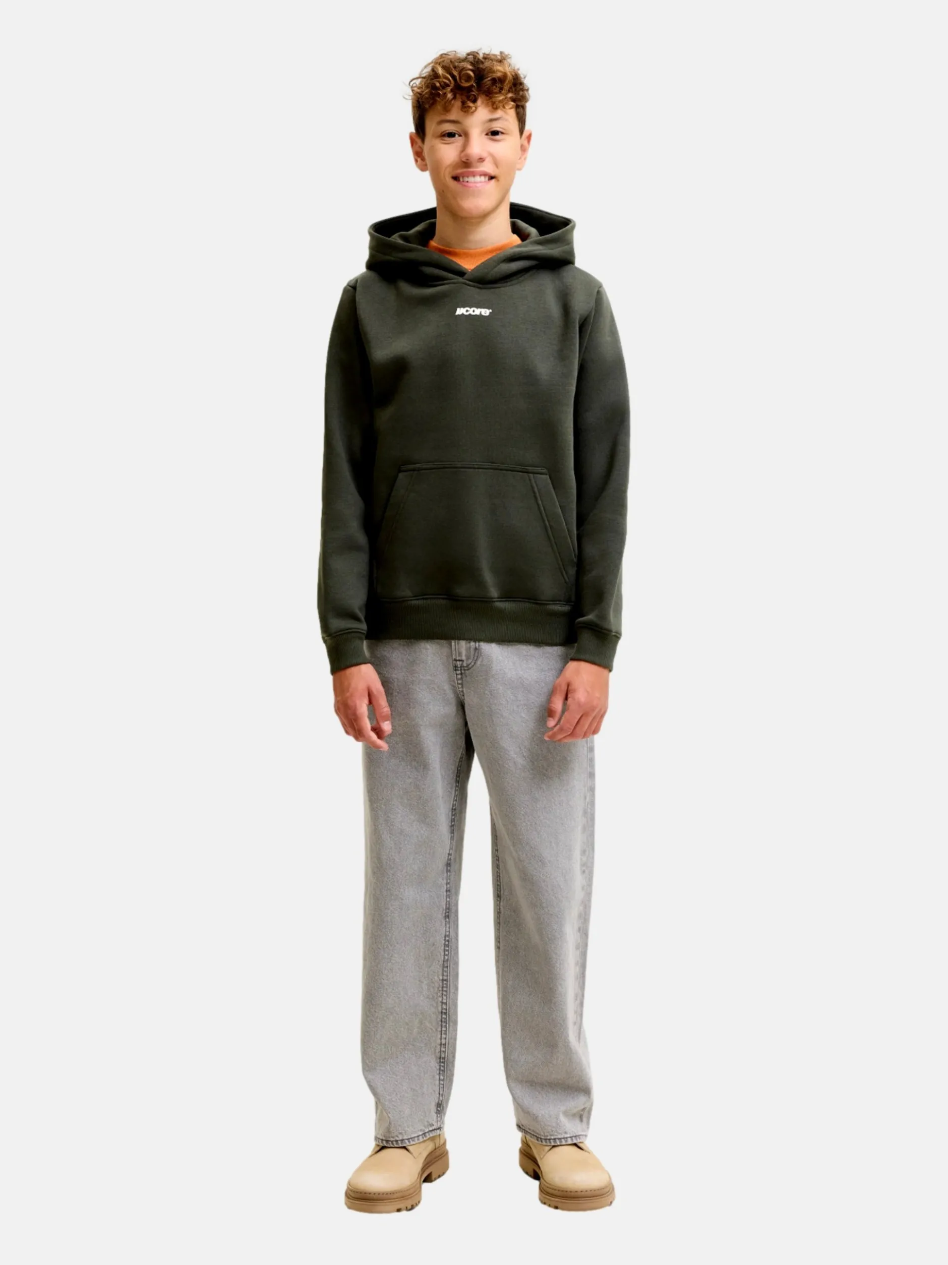 Jack & Jones Junior Jungen Kapuzenpullover in grau