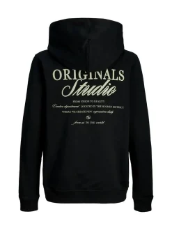 Jack & Jones Junior Jungen Kapuzenpullover in schwarz