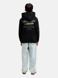 Jack & Jones Junior Jungen Kapuzenpullover in schwarz