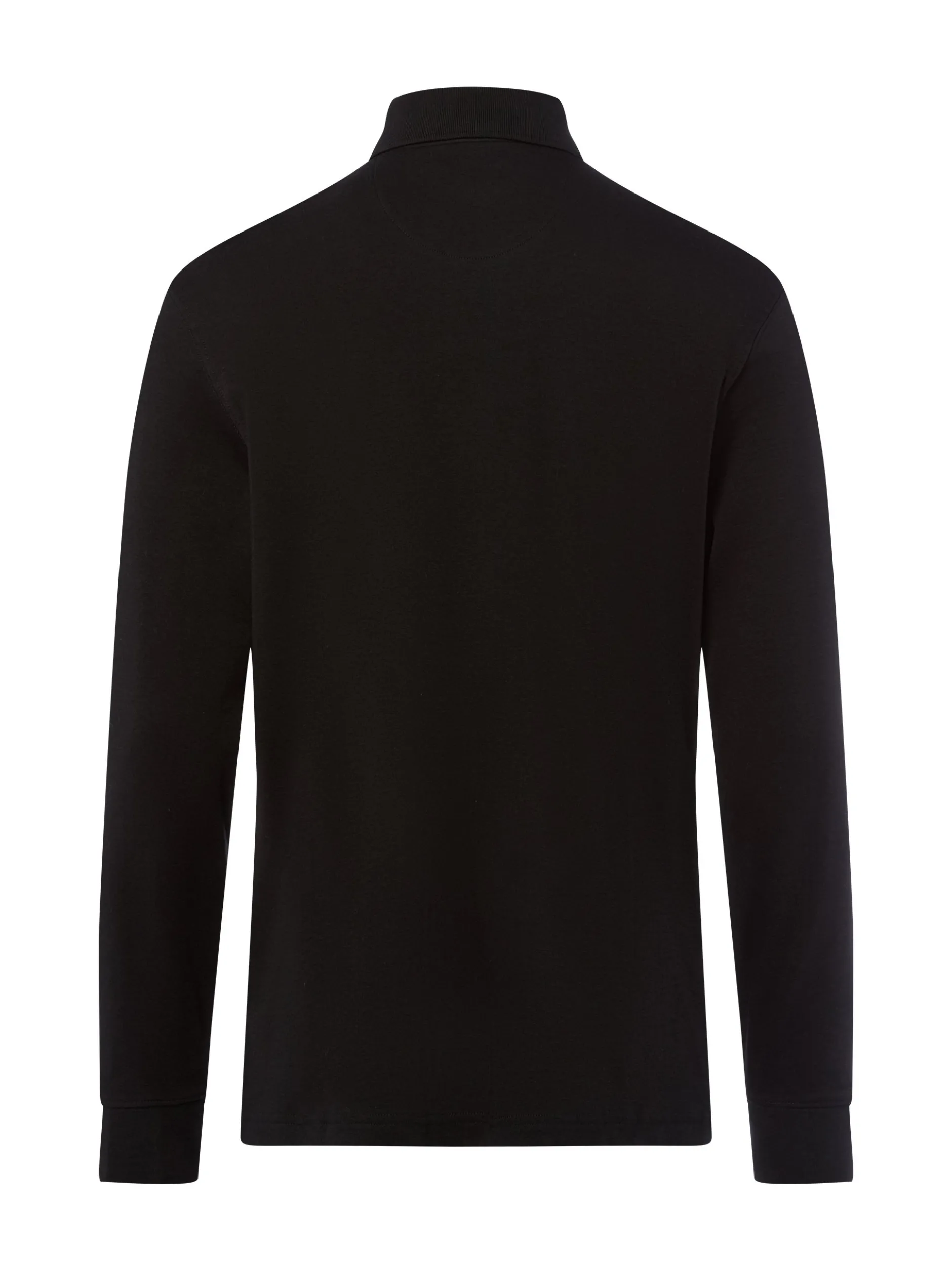 James Herren Langarm-Poloshirt in schwarz