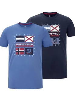 Jan Vanderstorm Herren Doppelpack T-Shirt - PREBEN in blau