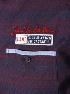Jan Vanderstorm Herren Kurzarmhemd - LEIKVARD in rot