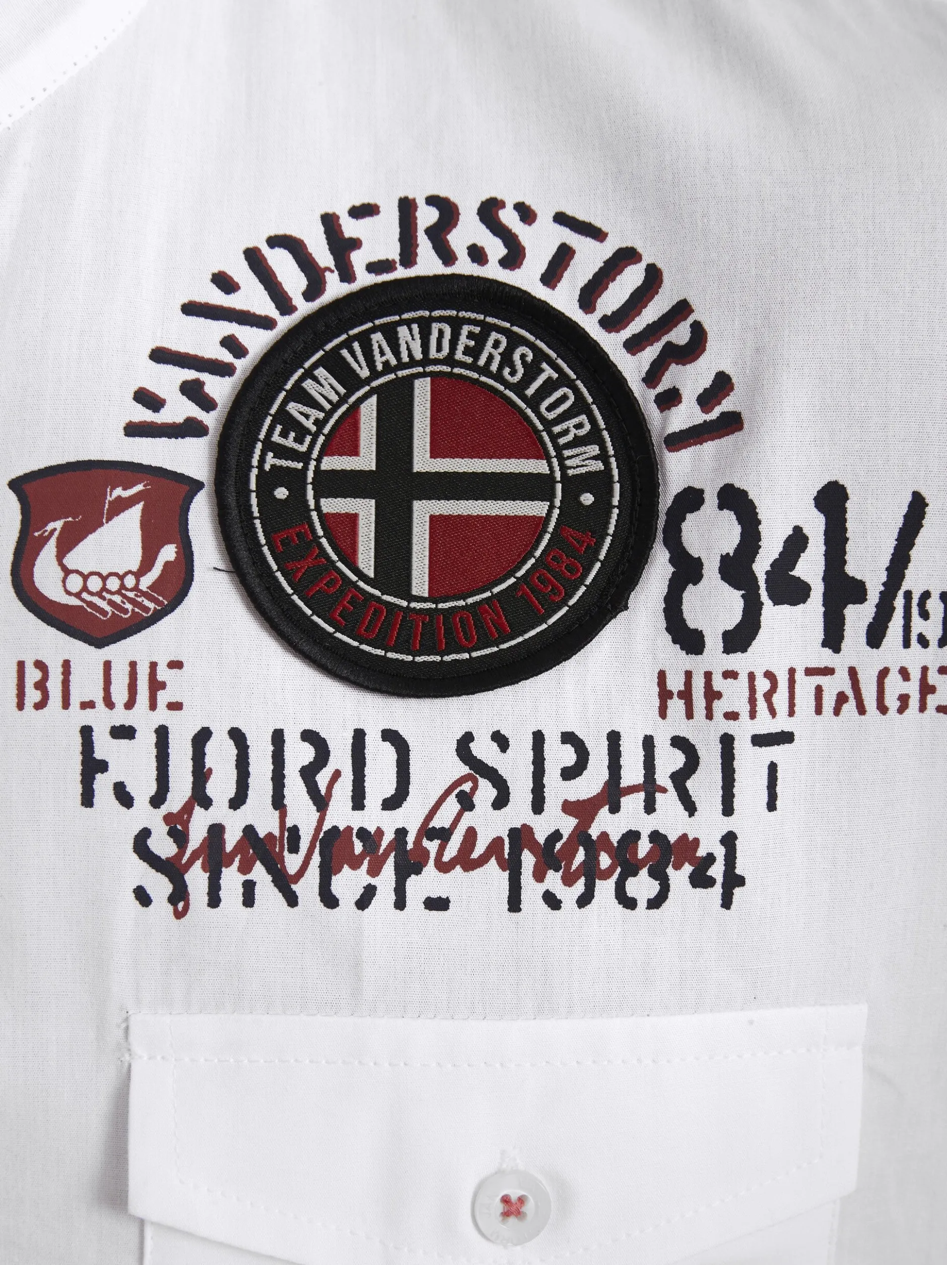 Jan Vanderstorm Herren Kurzarmhemd - SNOFRED in weiß