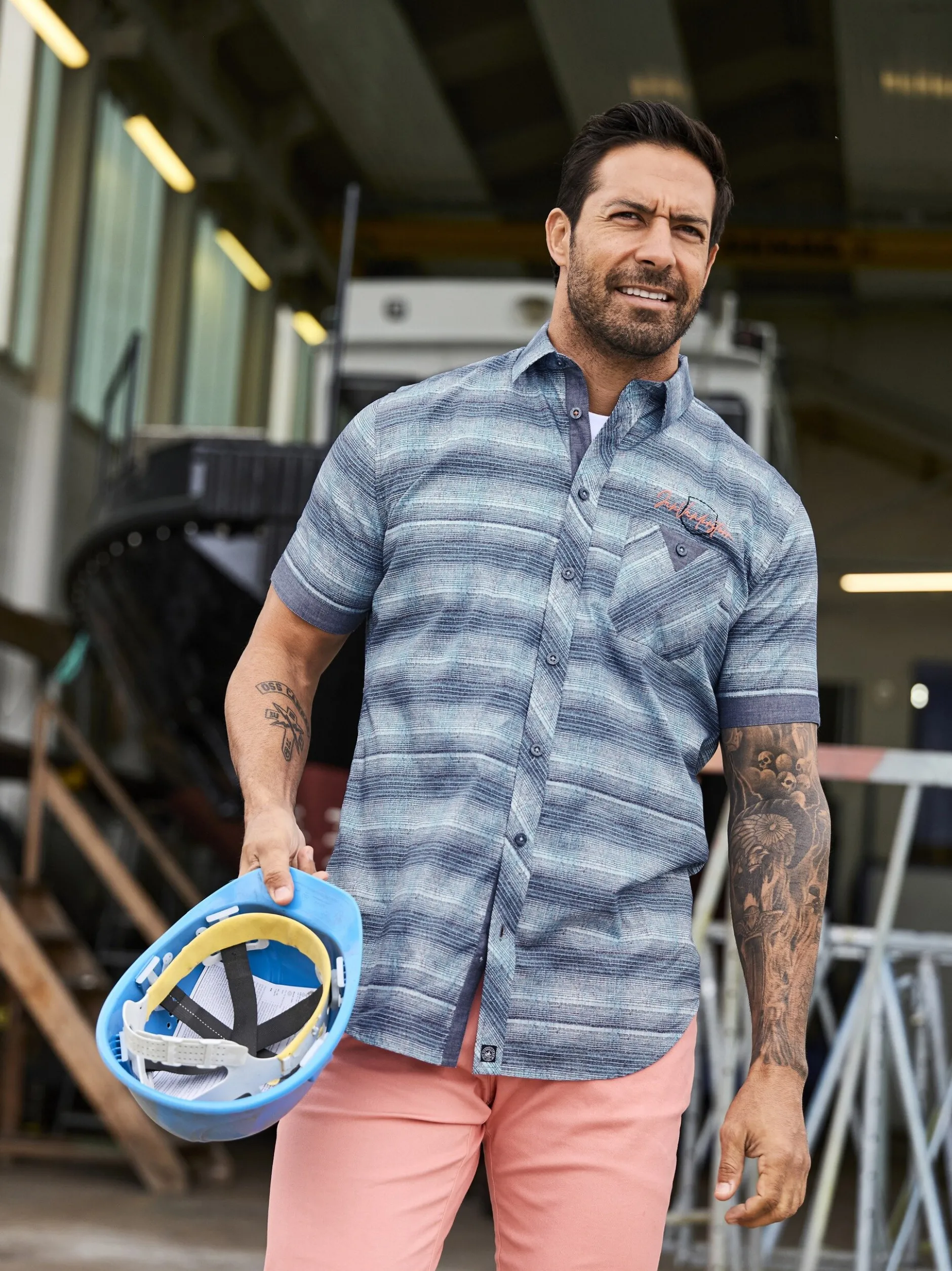 Jan Vanderstorm Herren Kurzarmhemd - MERTRICH in blau