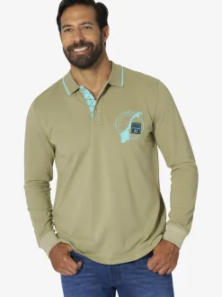 Jan Vanderstorm Herren Langarm-Poloshirt - FREDMAR in oliv