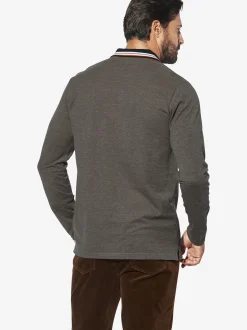 Jan Vanderstorm Herren Langarm-Poloshirt - KNUTSEN in braun