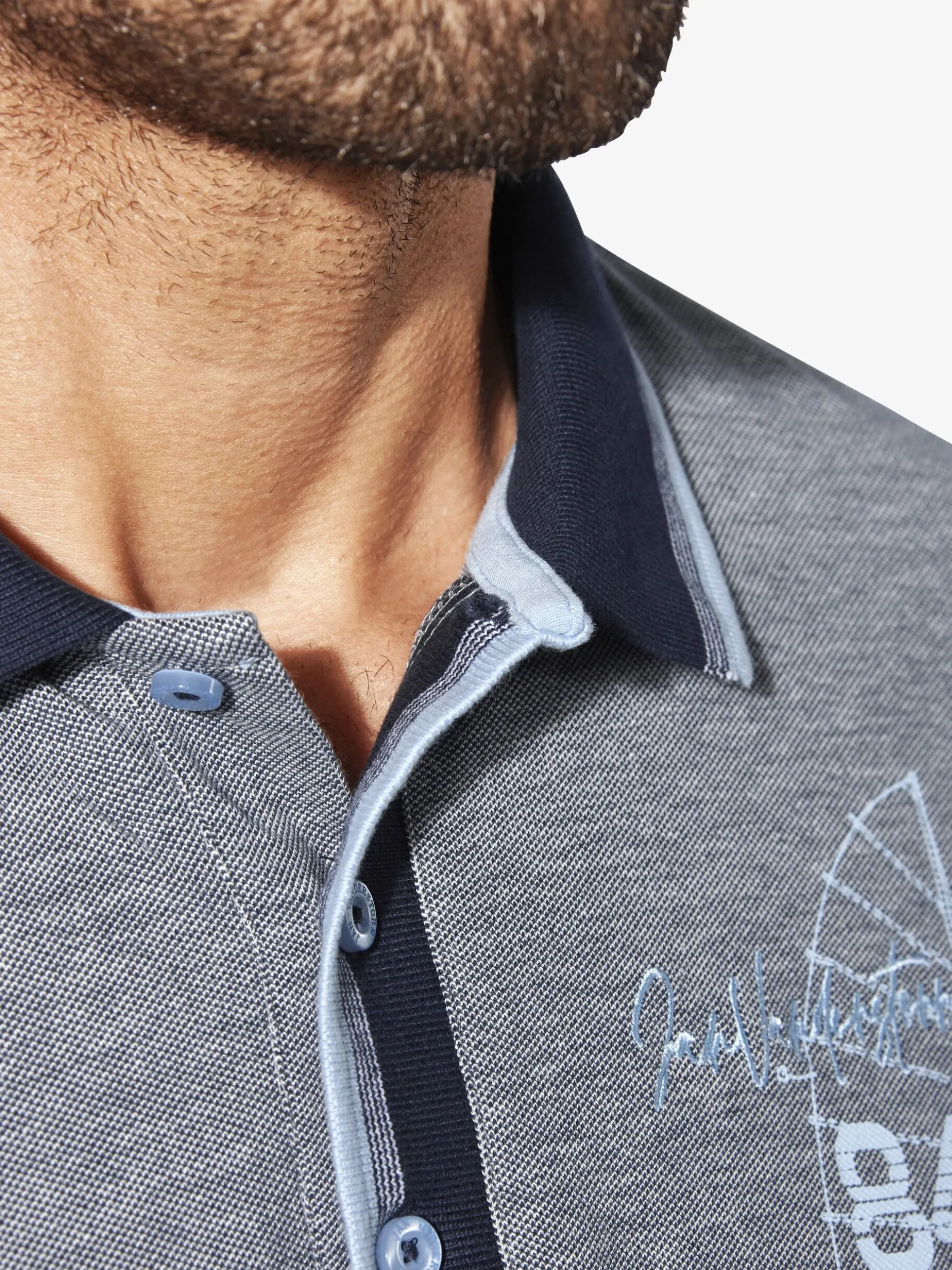 Jan Vanderstorm Herren Poloshirt - HERFINN in blau