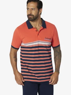 Jan Vanderstorm Herren Poloshirt - MARKUR in orange marine