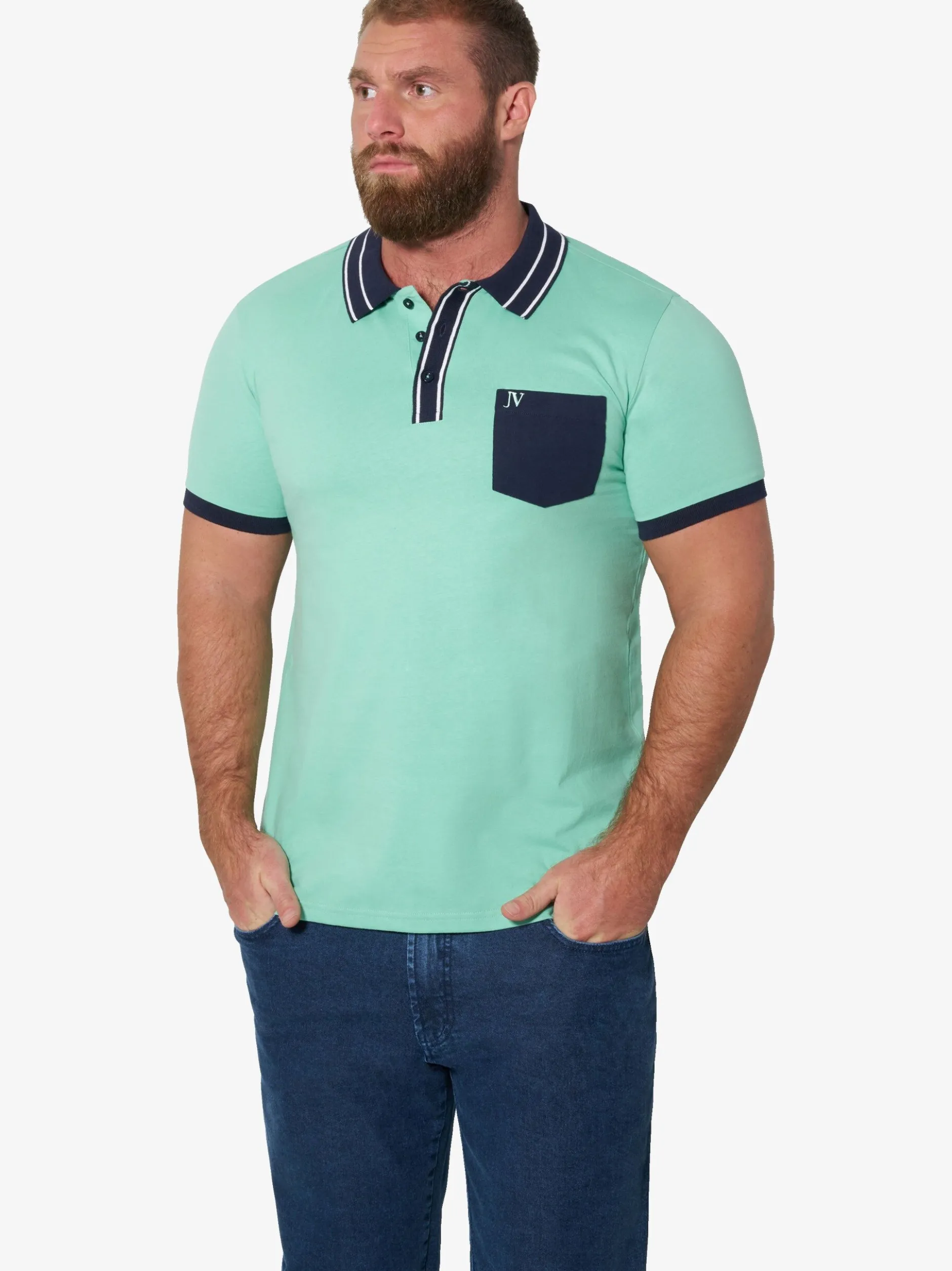 Jan Vanderstorm Herren Poloshirt - SKALLE im 2er-Pack in grün