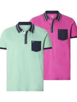 Jan Vanderstorm Herren Poloshirt - SKALLE im 2er-Pack in grün