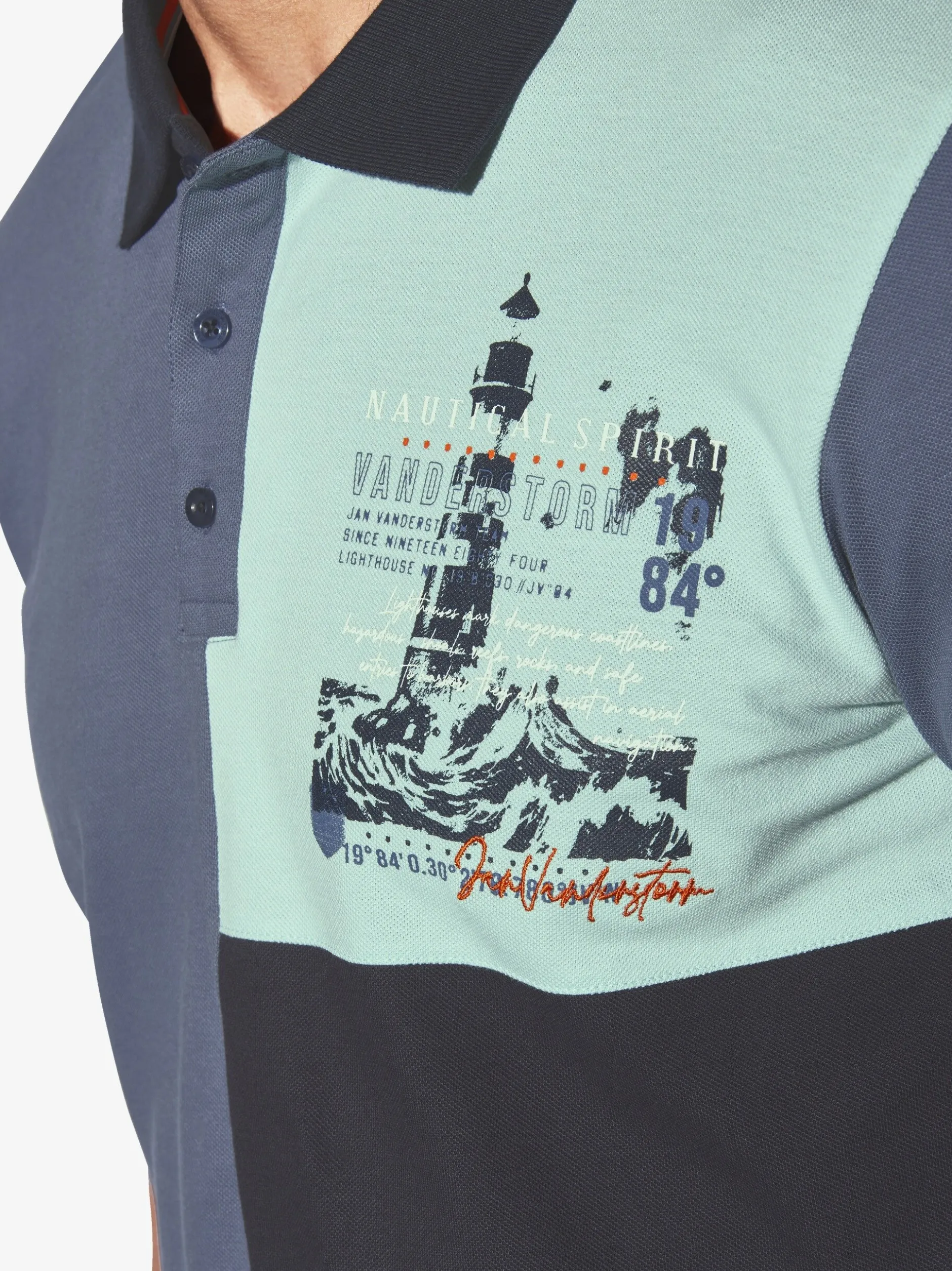 Jan Vanderstorm Herren Poloshirt - LARSDAL in blau