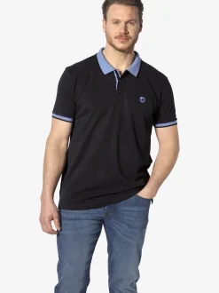 Jan Vanderstorm Herren Poloshirt - LAVRANS in schwarz blau