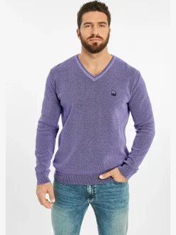 Jan Vanderstorm Herren Pullover - KEIMO in lila
