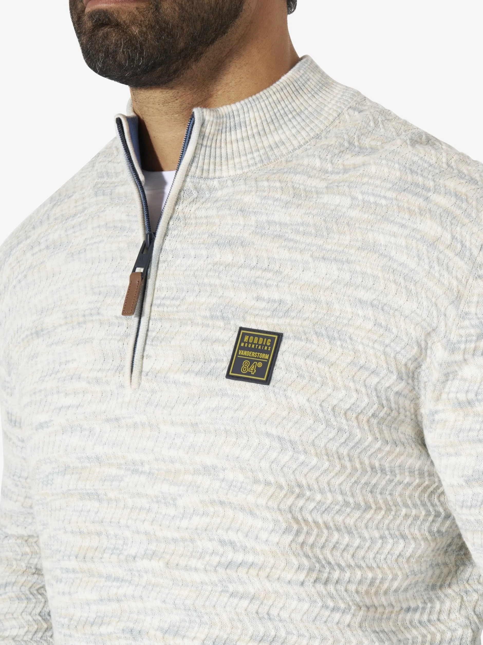 Jan Vanderstorm Herren Pullover - TJORE in ecru hellgrau