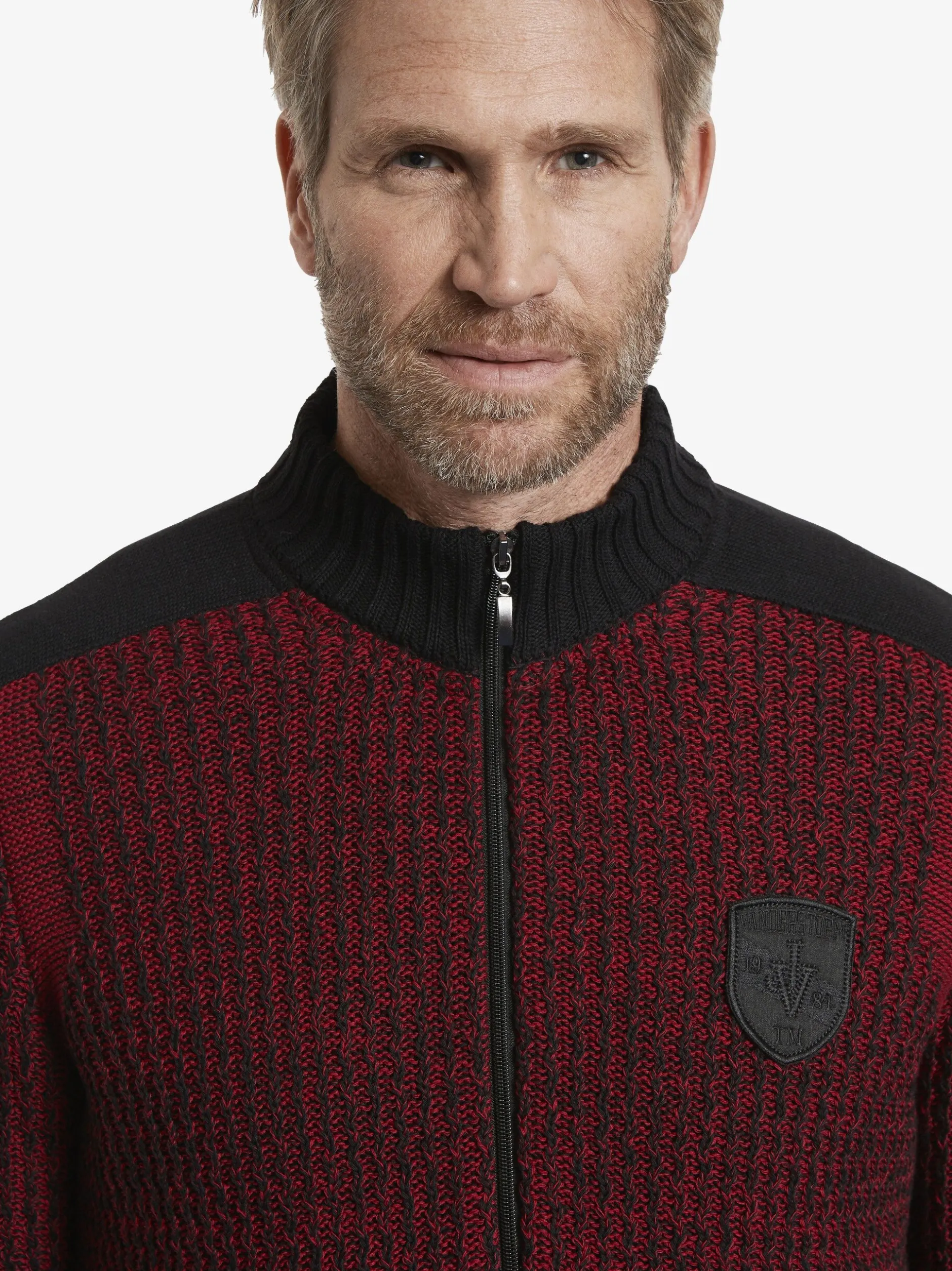 Jan Vanderstorm Herren Strickjacke - HALSTEN in rot