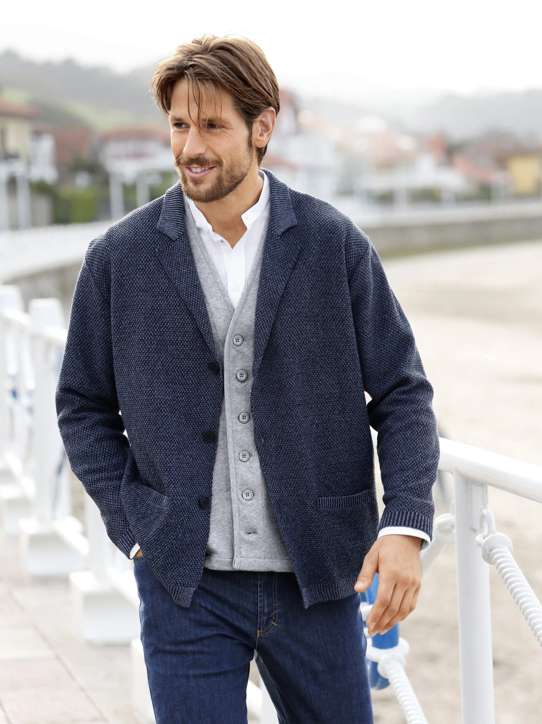 Jan Vanderstorm Herren Strickjacke - ASGER in blau
